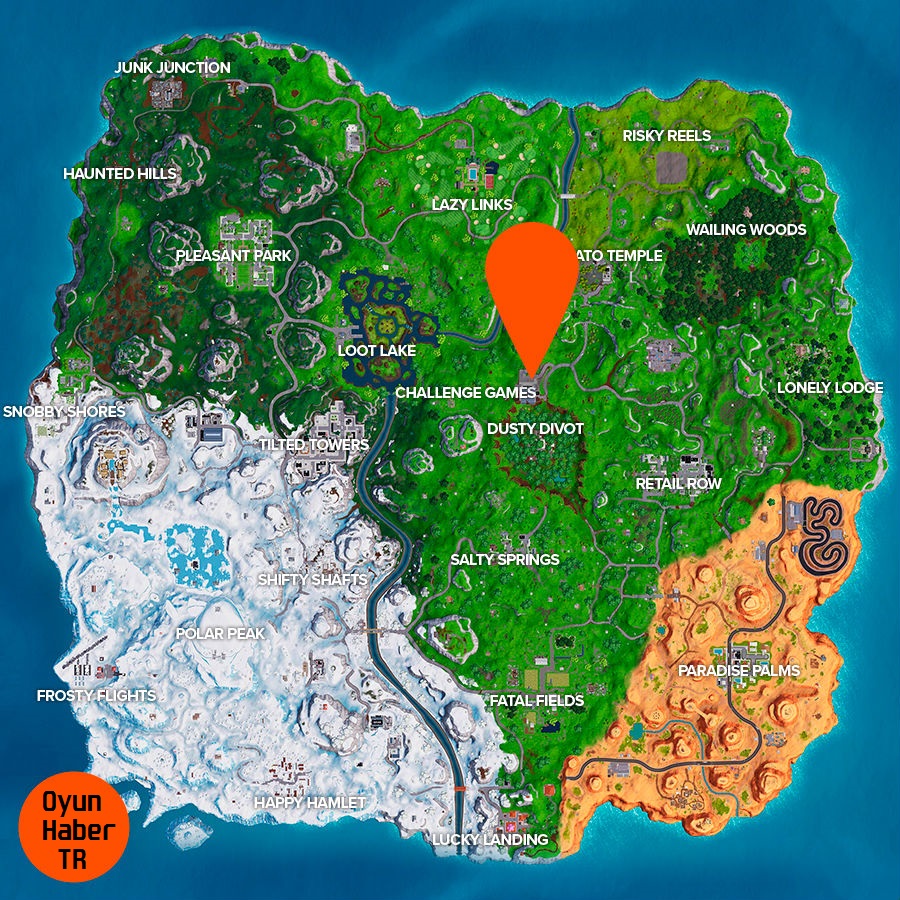 Fortnite oversized cup coffee location map