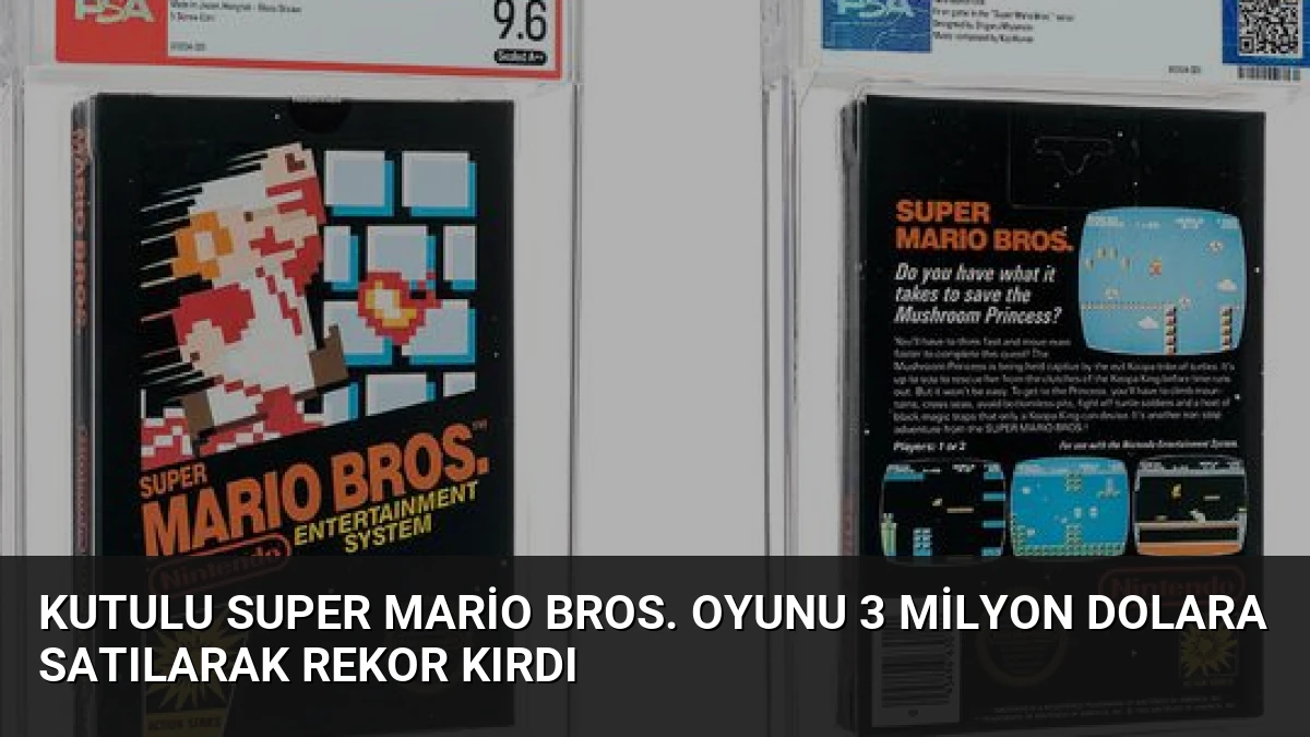 Kutulu Super Mario Bros. Oyunu 3 Milyon Dolara Satılarak Rekor Kırdı