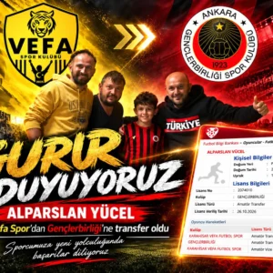 Afyon Vefa Spor’dan Gençlerbirliği’ne Gururlandıran Transfer! Alparslan Yücel’in Büyük Başarısı